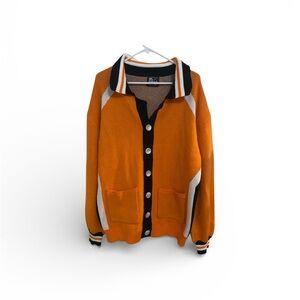 Orange Cardigan with Black Trim